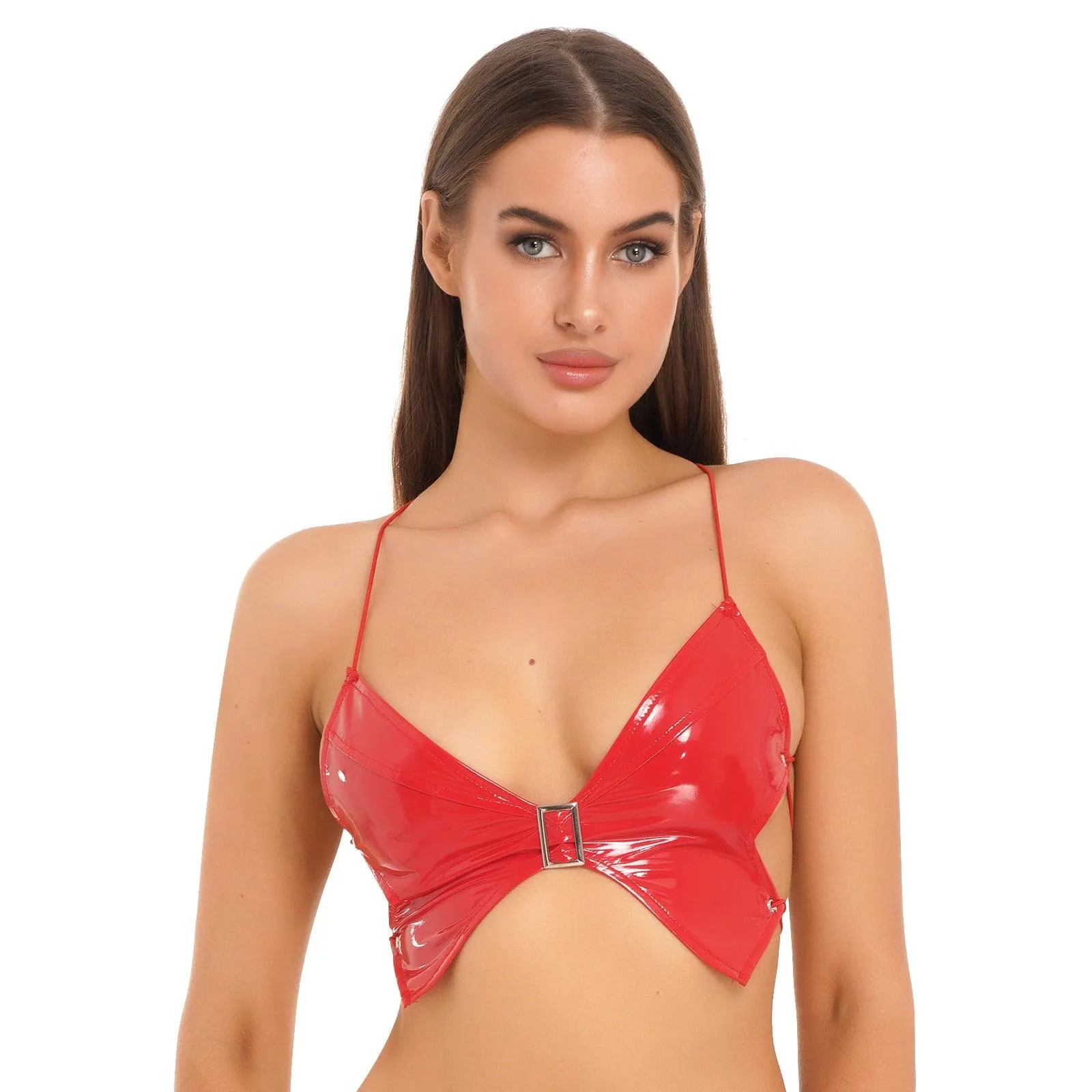 Patent Leather Wireless Bra Top