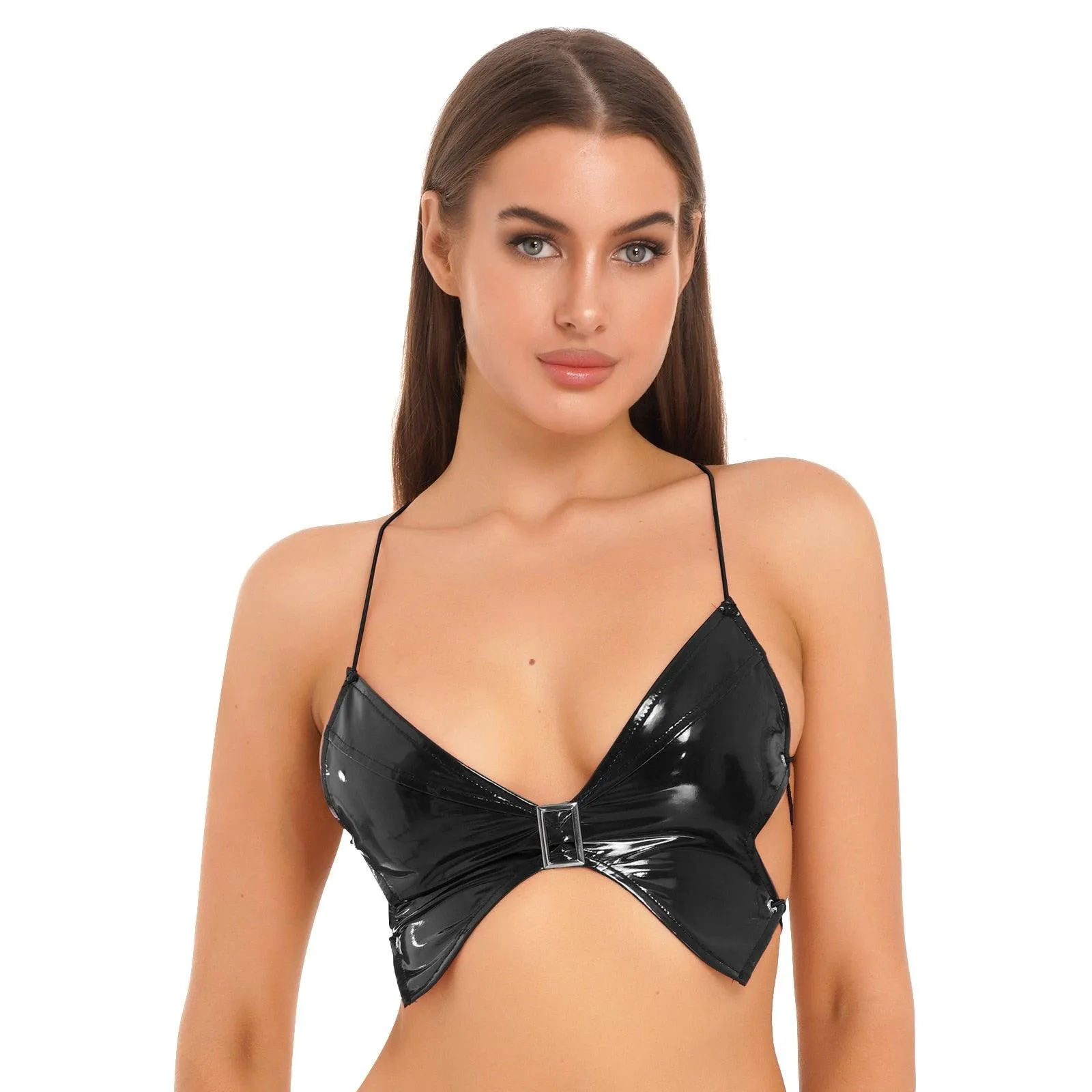 Patent Leather Wireless Bra Top