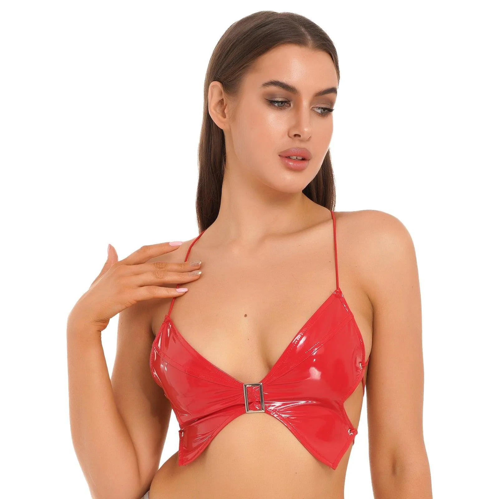 Patent Leather Wireless Bra Top