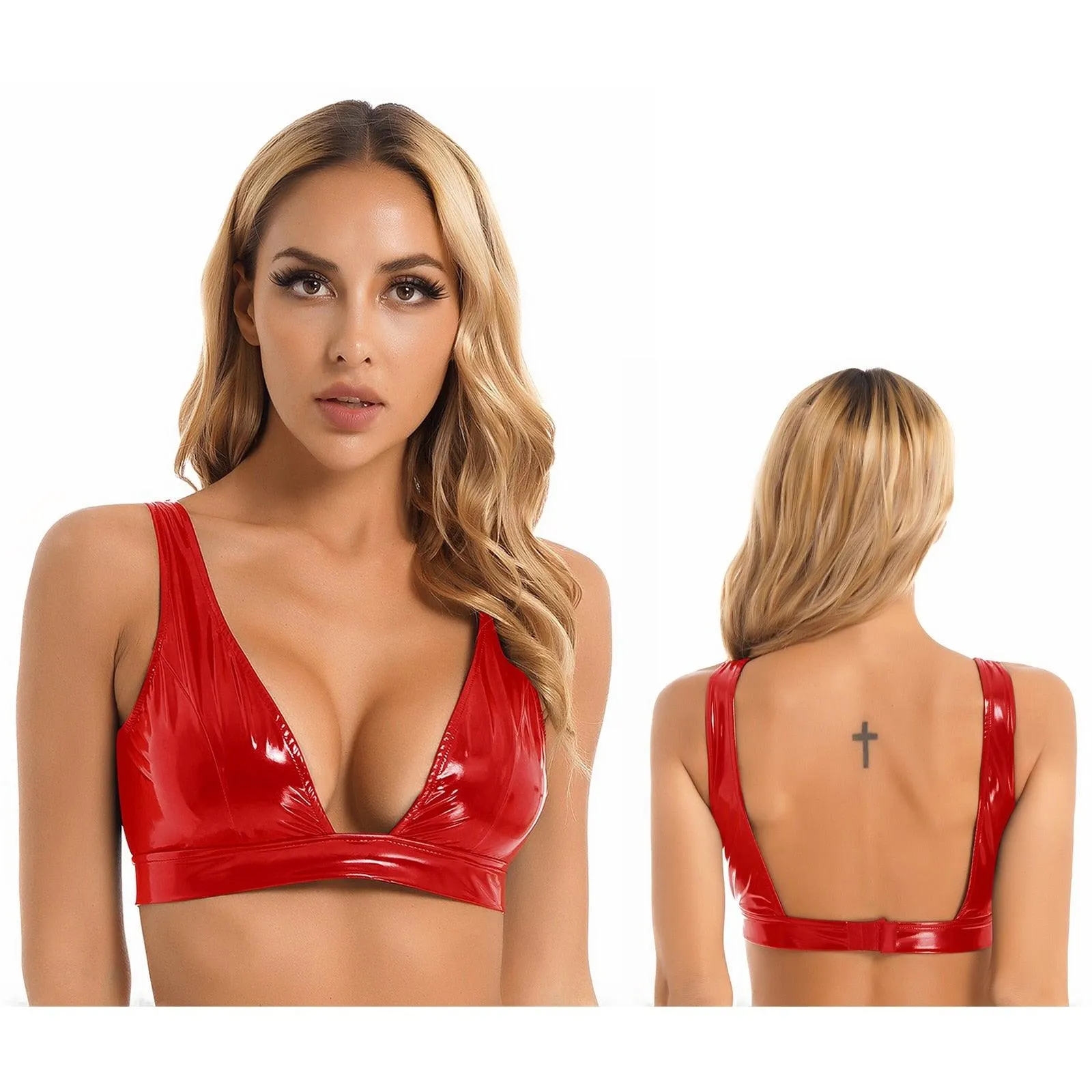 Patent Leather Wireless Bra Top