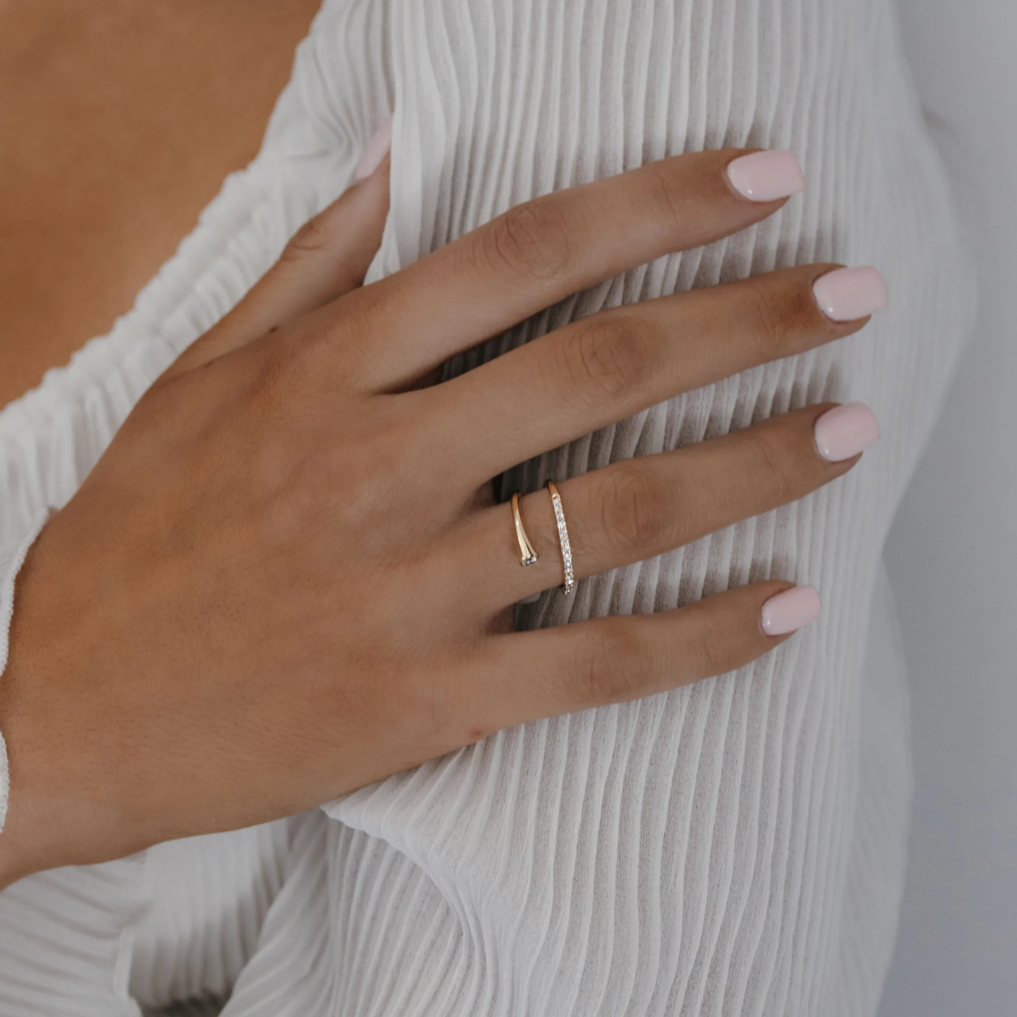 Pave Bezel Wrap Ring