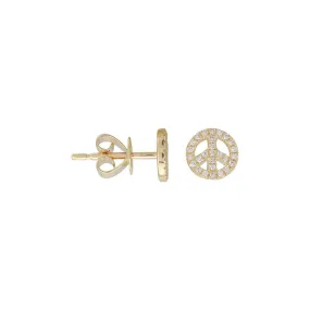 Peace Sign Stud Earrings