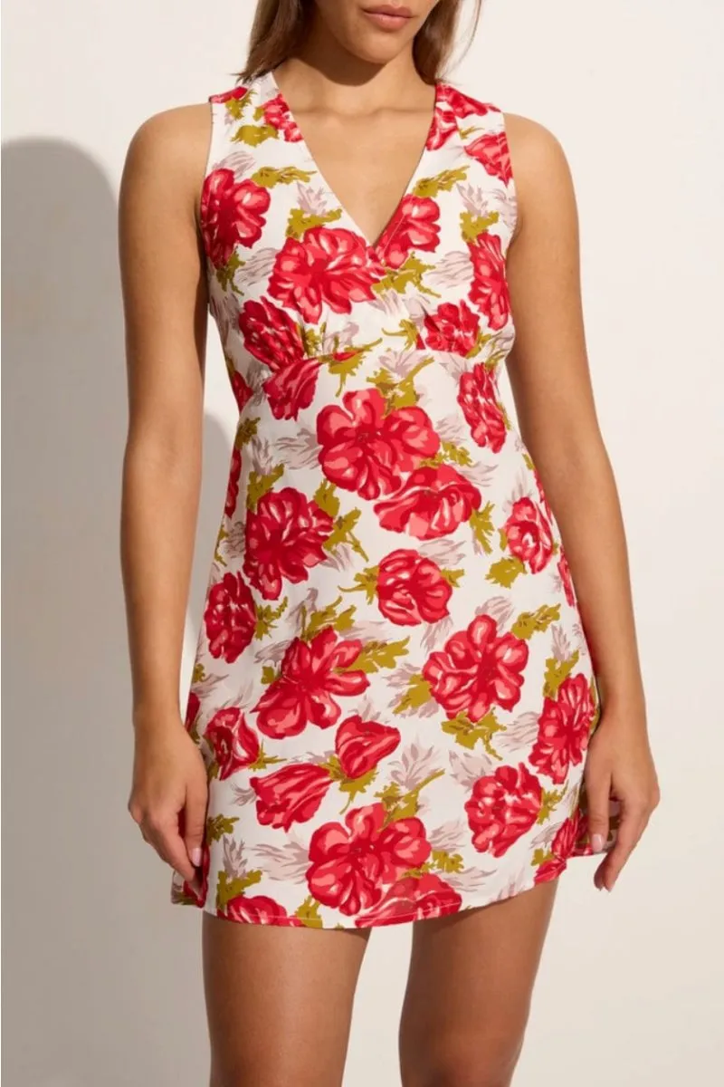 PENNE MINI DRESS-ISADORA FLORAL RED