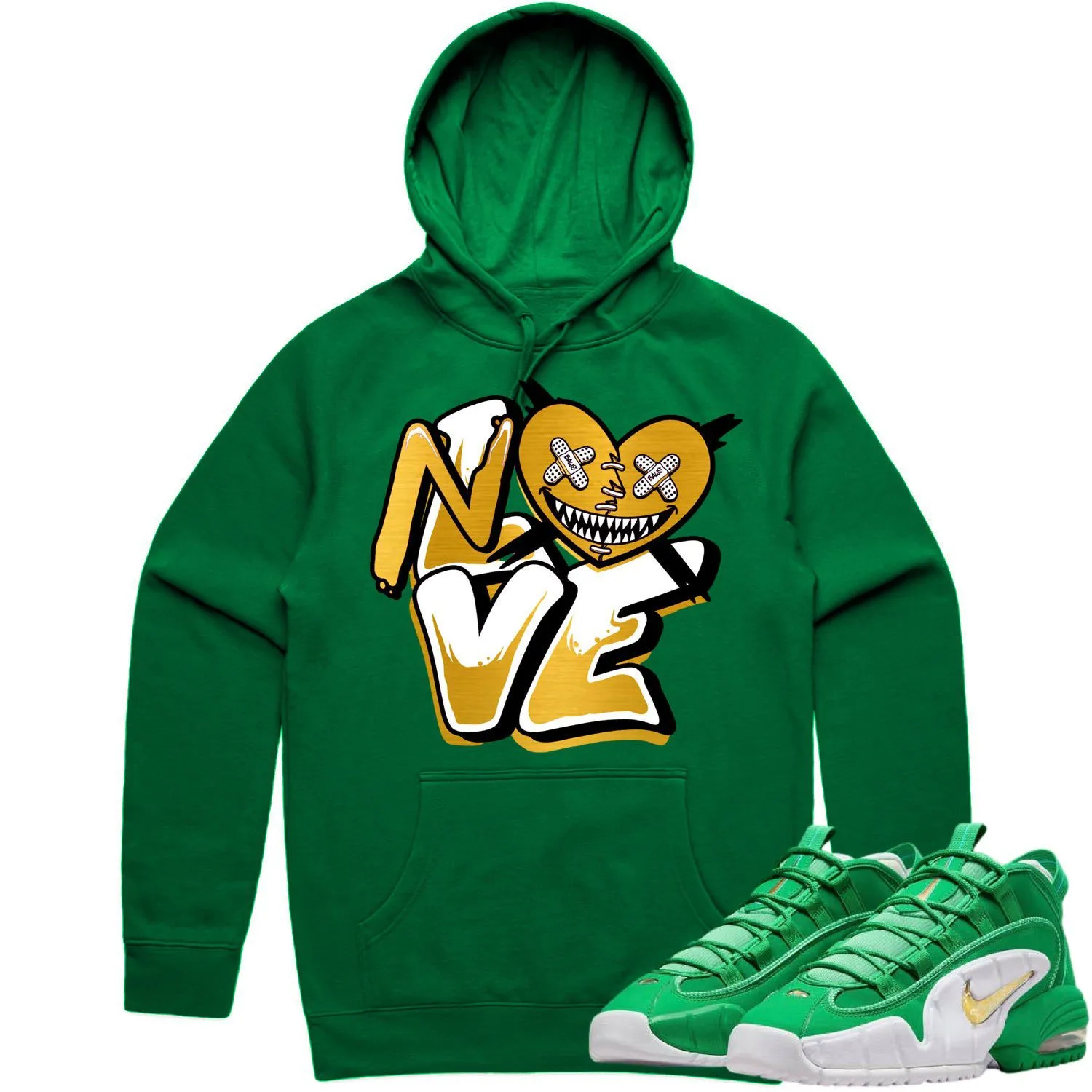 Penny 1 Stadium Green 1s Hoodie to Match - GOLD METALLIC NO LOVE BAWS