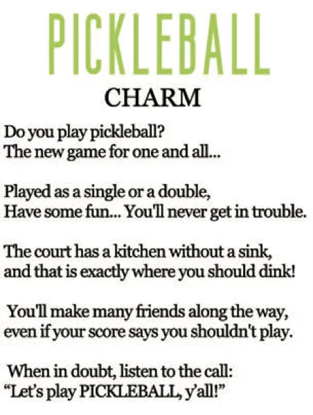 Pickle Ball Paddle and Ball Charm Pocket Token