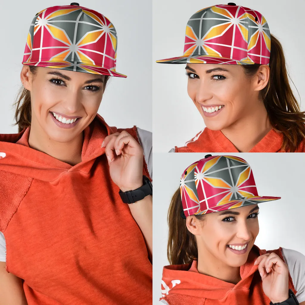 Pink, Orange and Gray Geometric Classic Hat