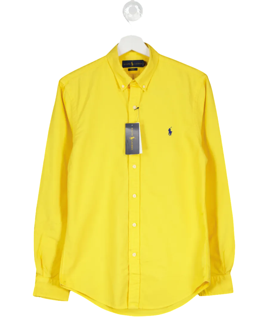 Polo Ralph Lauren Yellow Slim Fit Shirt With Embroidered Polo Player BNWT UK S