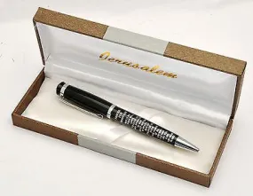 Prayer For Traveler Black & Silver Blessing Pen From Jerusalem in English