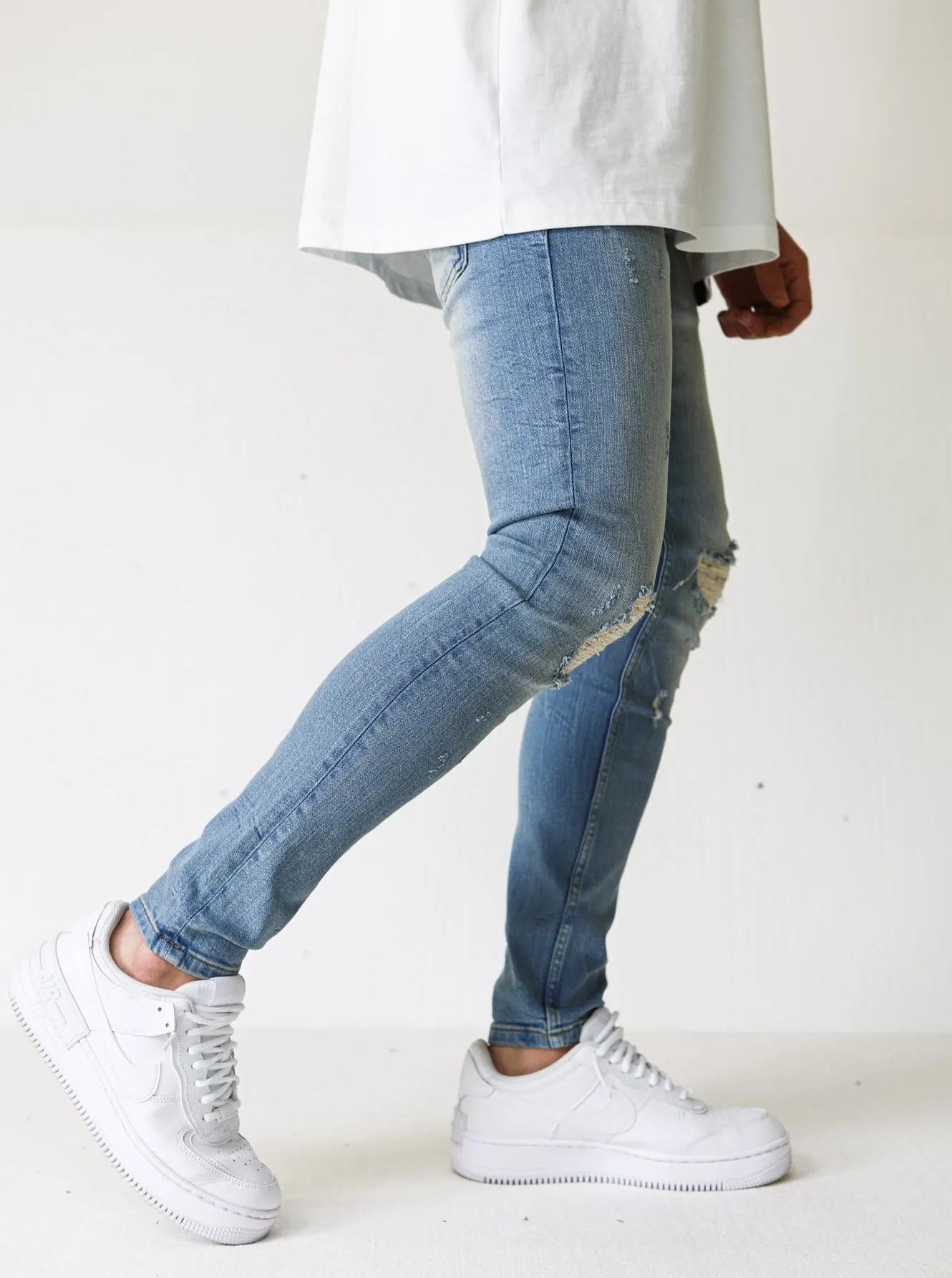 Premium Vintage Stone Ripped Jeans