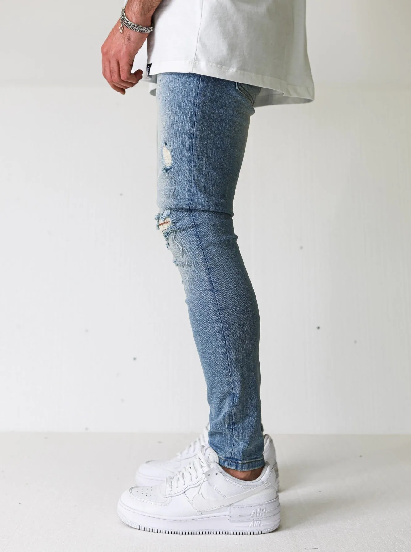 Premium Vintage Stone Ripped Jeans