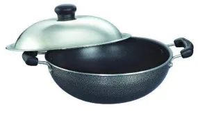 Prestige Omega Select Plus Non-Stick Round Base Kadai with Lid(Grey)