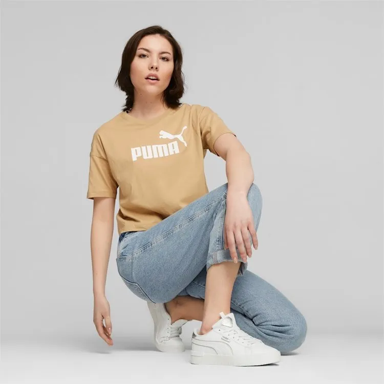 PUMA WOMEN'S ESS CROPPED BEIGE TEE