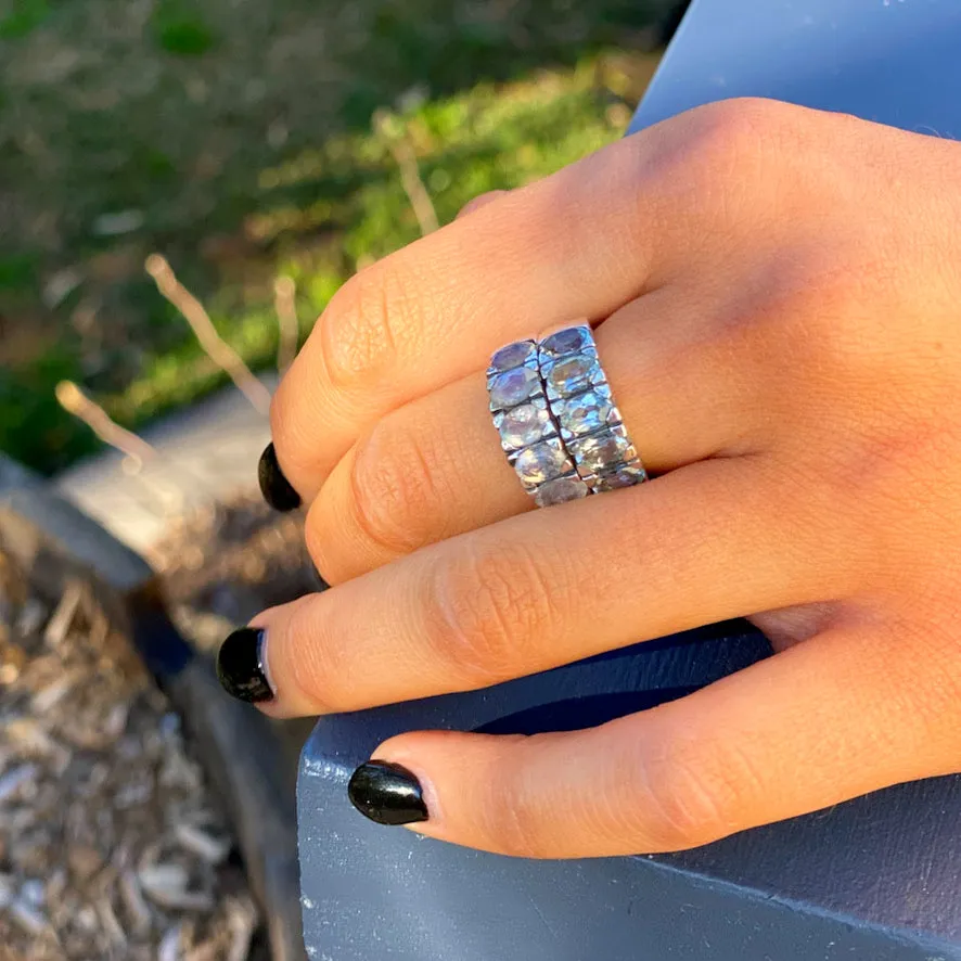 Rainbow Moonstone Ring - Eternity