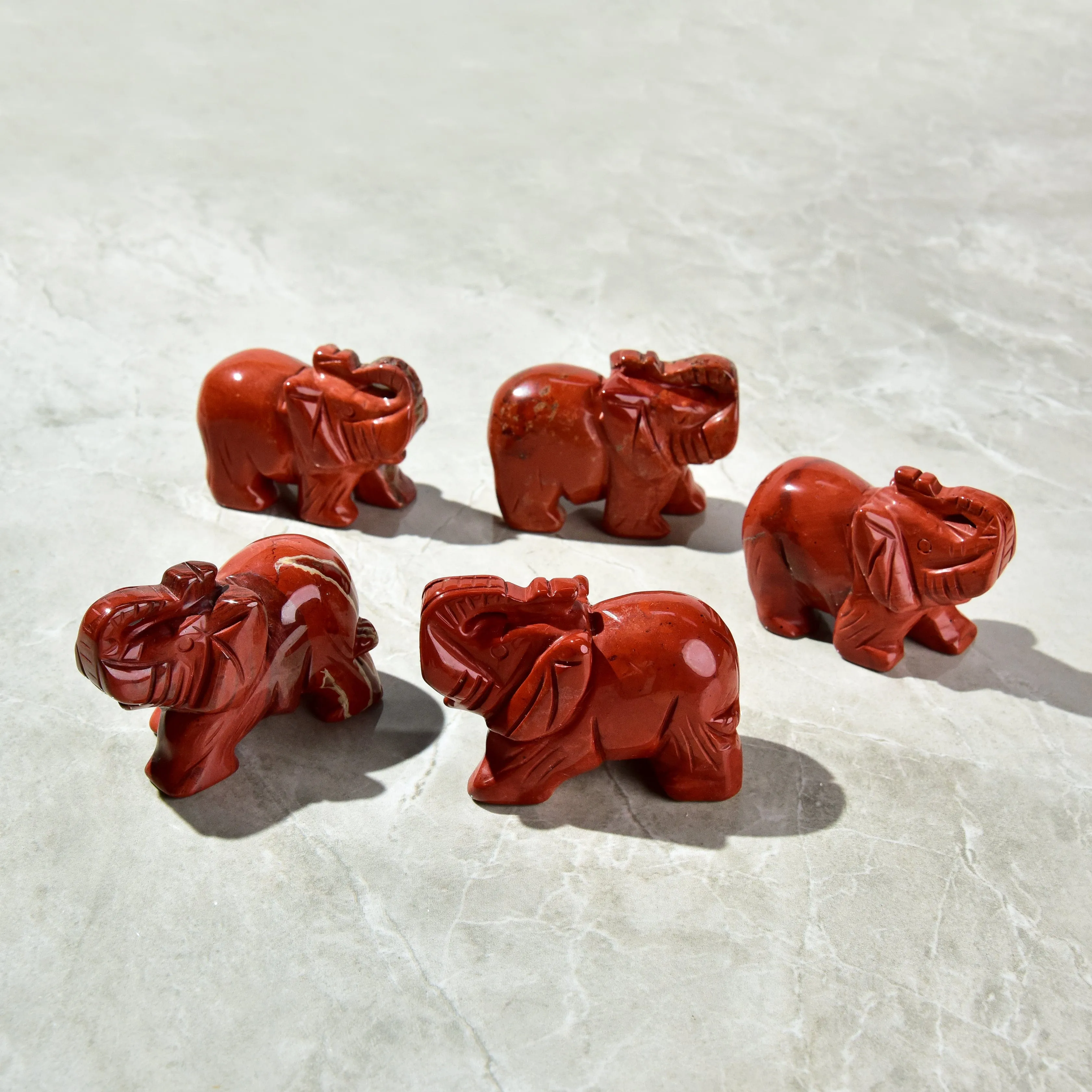 Red Jasper Elephant Carving