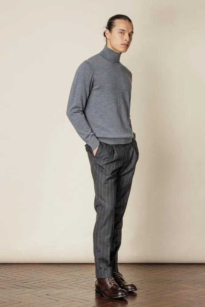 Roll Neck Merino Wool - Grey