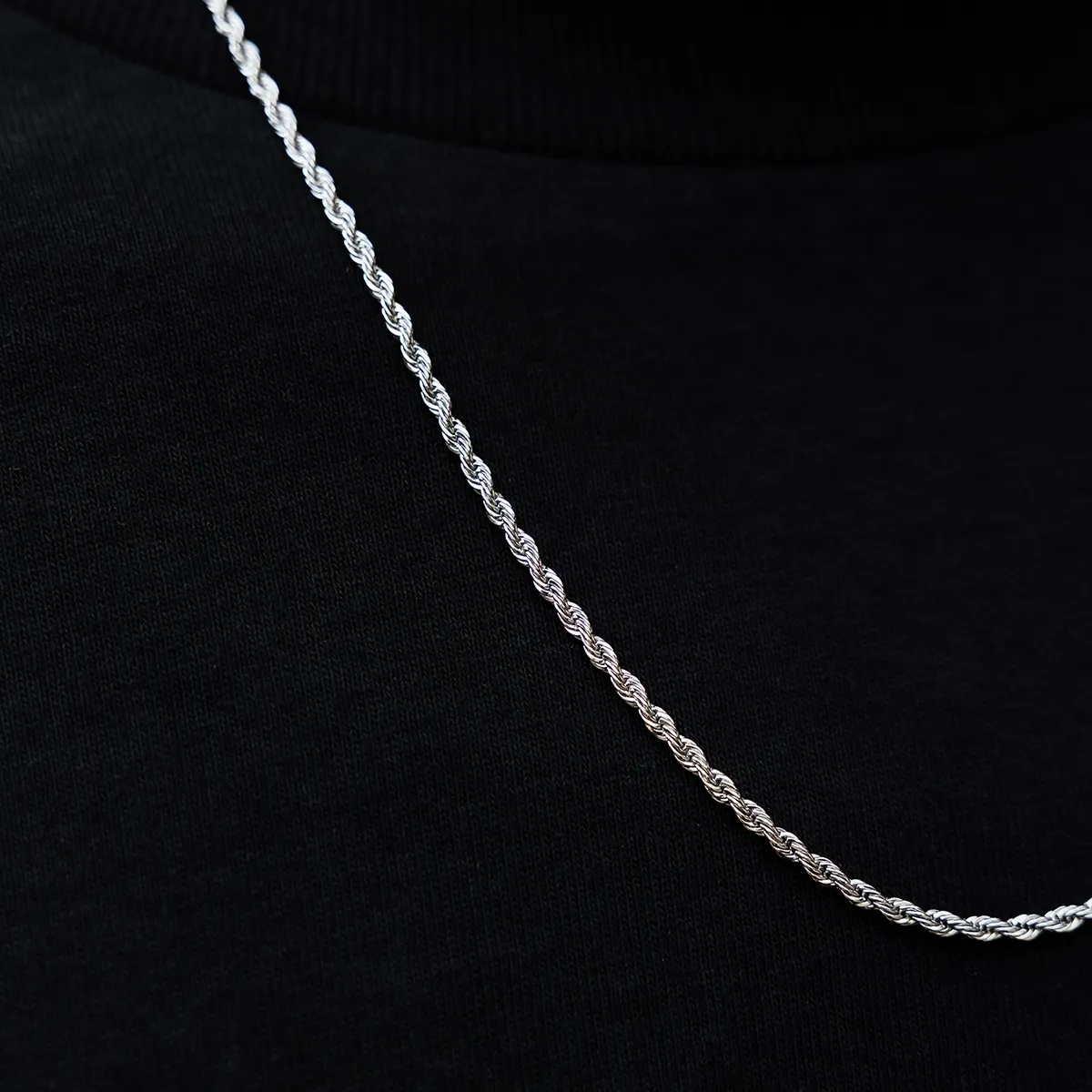 Rope Chain in White Gold - 2mm