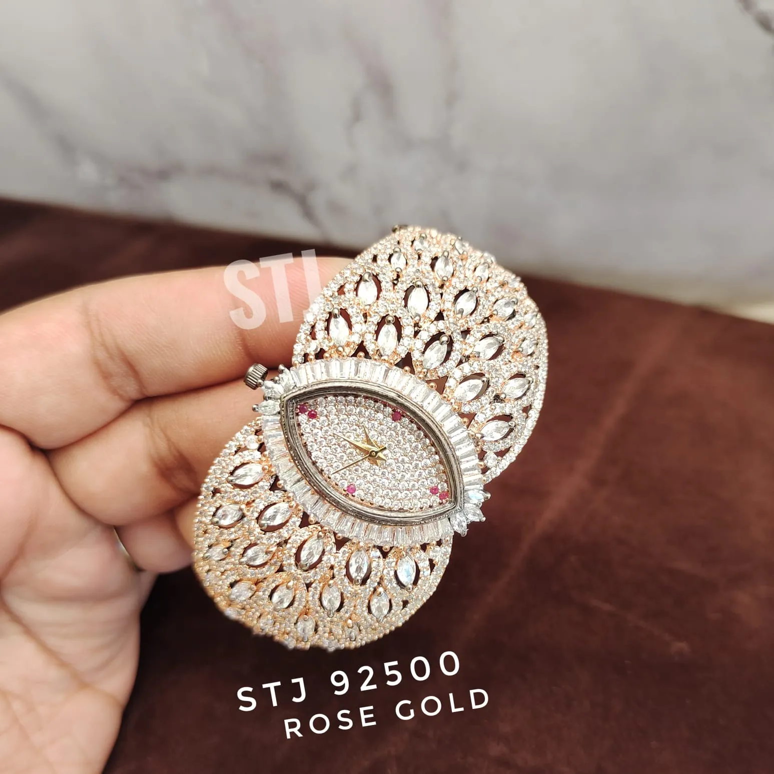 Rose Gold  Alshaada  , Rose Gold  Polish American Diamond Watch for Women -LR001ADWC