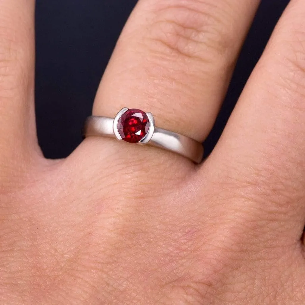 Round Cut Lab Created Ruby Gemstone