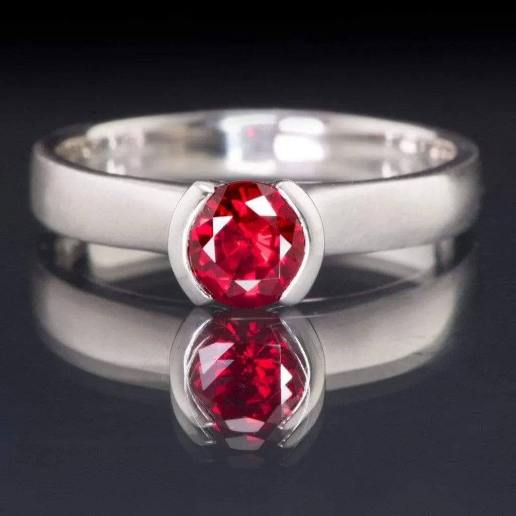 Round Cut Lab Created Ruby Gemstone