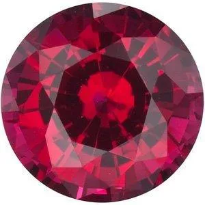 Round Cut Lab Created Ruby Gemstone