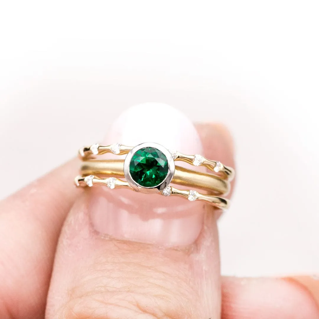 Round lab Grown Emerald Loose Stone