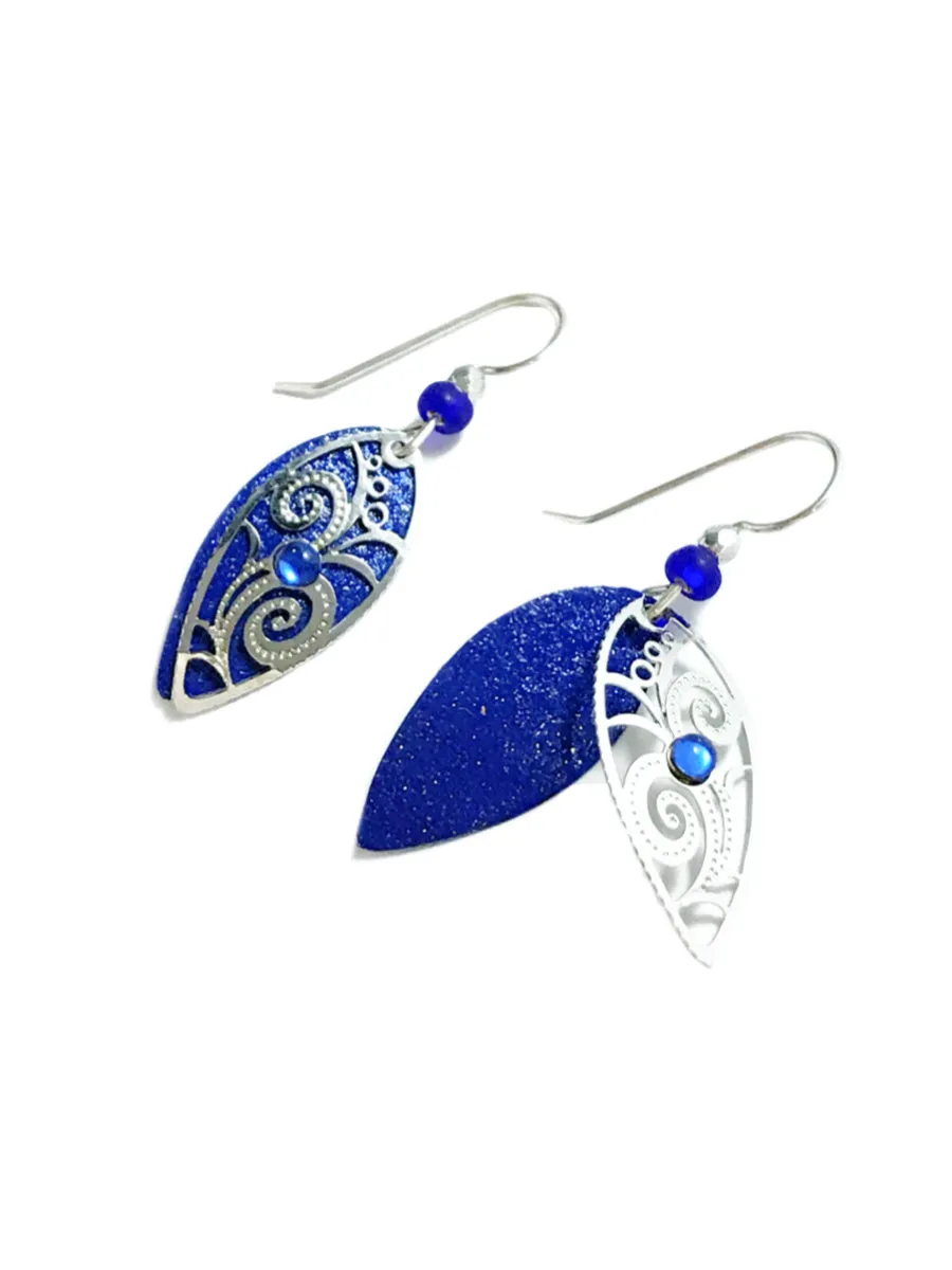 Royal Blue Marquis Filigree Earrings by Adajio