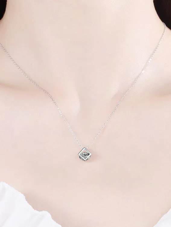 RSP 313 1.0 Carat Moissanite Diamond Square Pendant