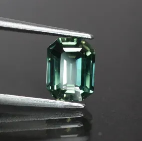 Sapphire greenish blue | IGI certified | emerald cut, VS *8x6 mm 1.94 ct