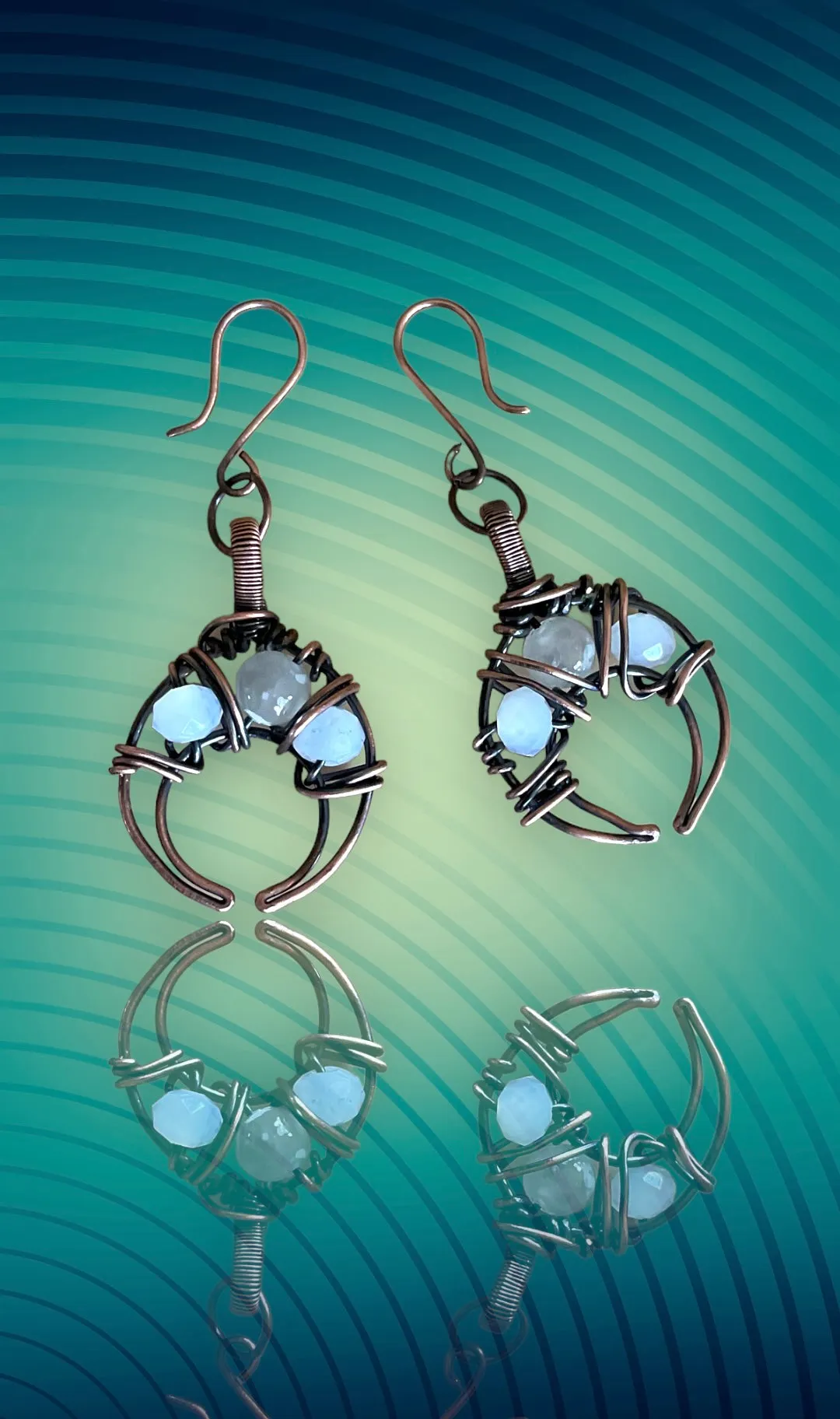 Selenite and Moonstone Handcrafted Earrings