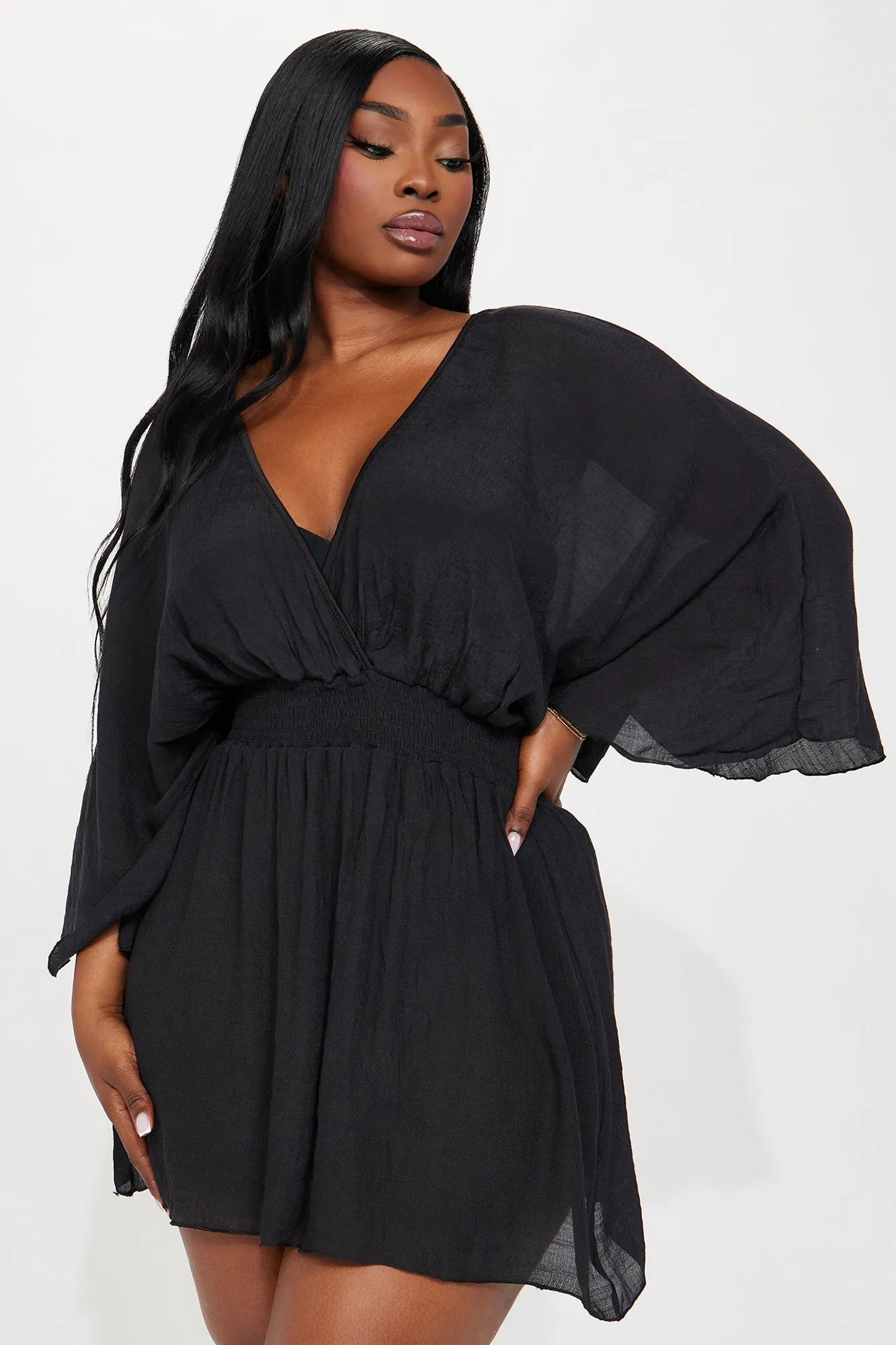 Shayna Cover Up Dress - Black