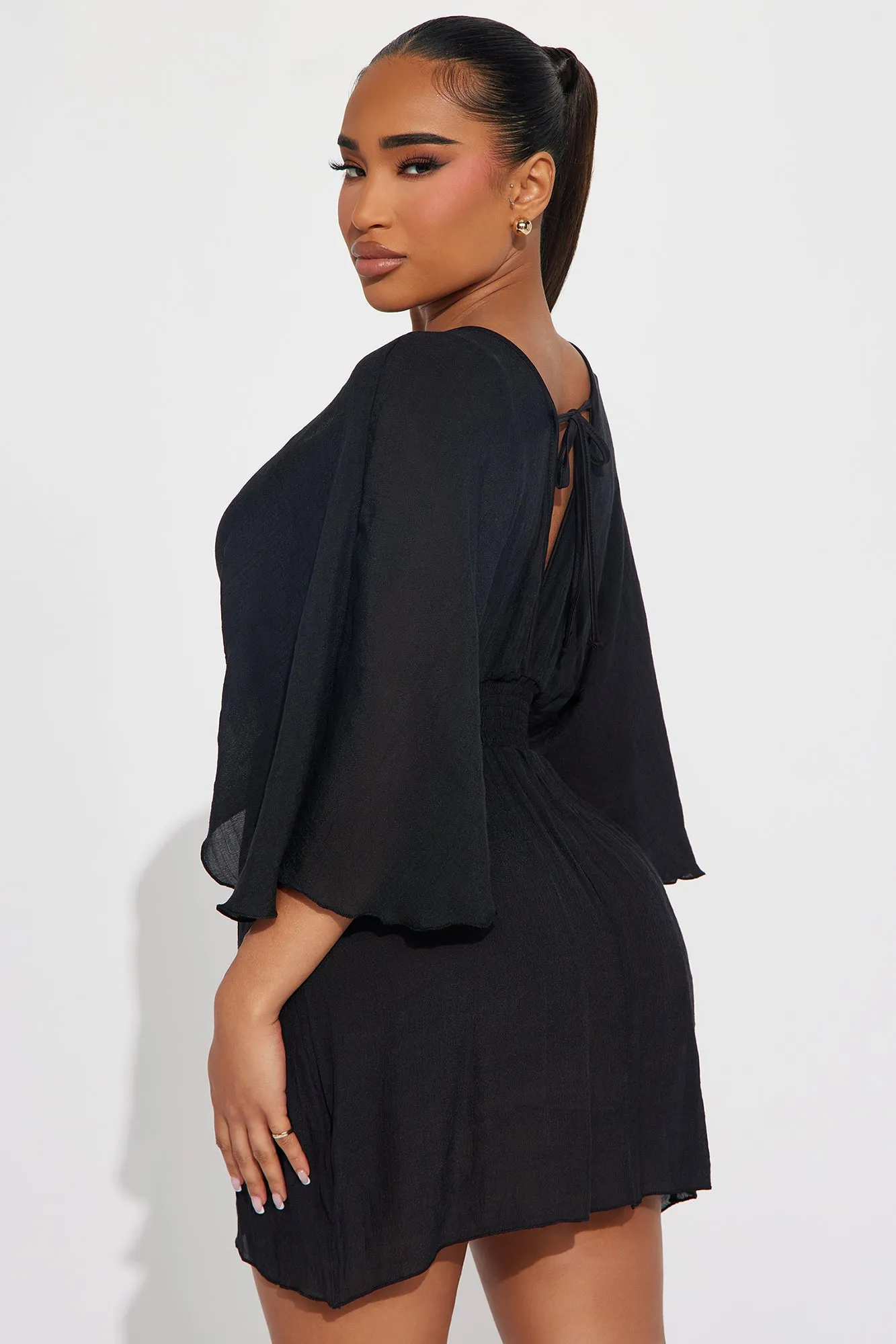 Shayna Cover Up Dress - Black