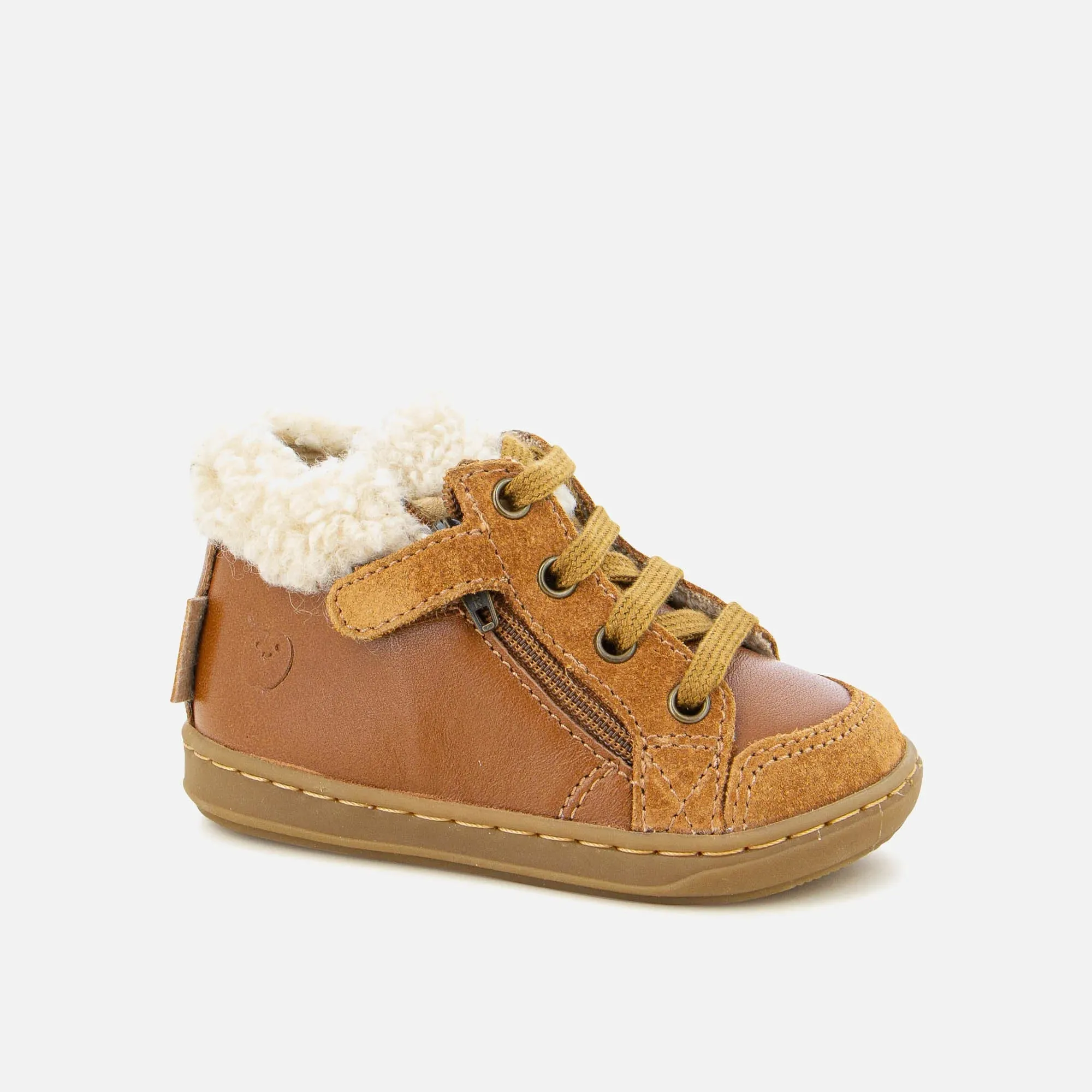 SHOO POM BOUBA ZIP WOOL Camel bottillons