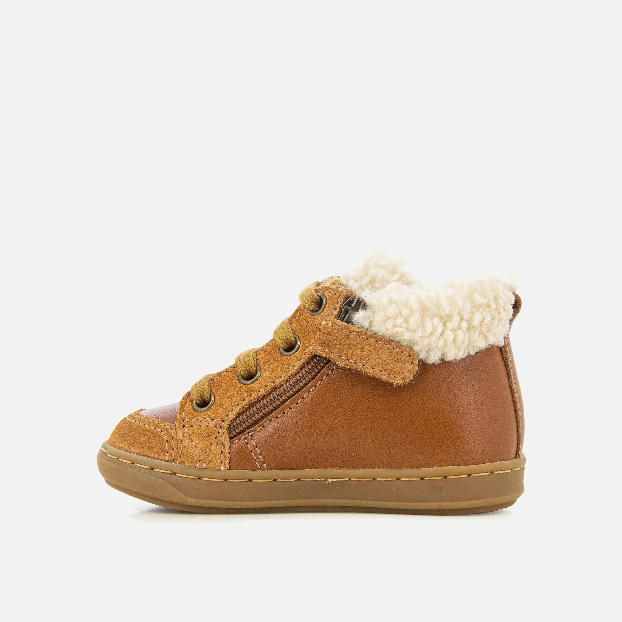 SHOO POM BOUBA ZIP WOOL Camel bottillons