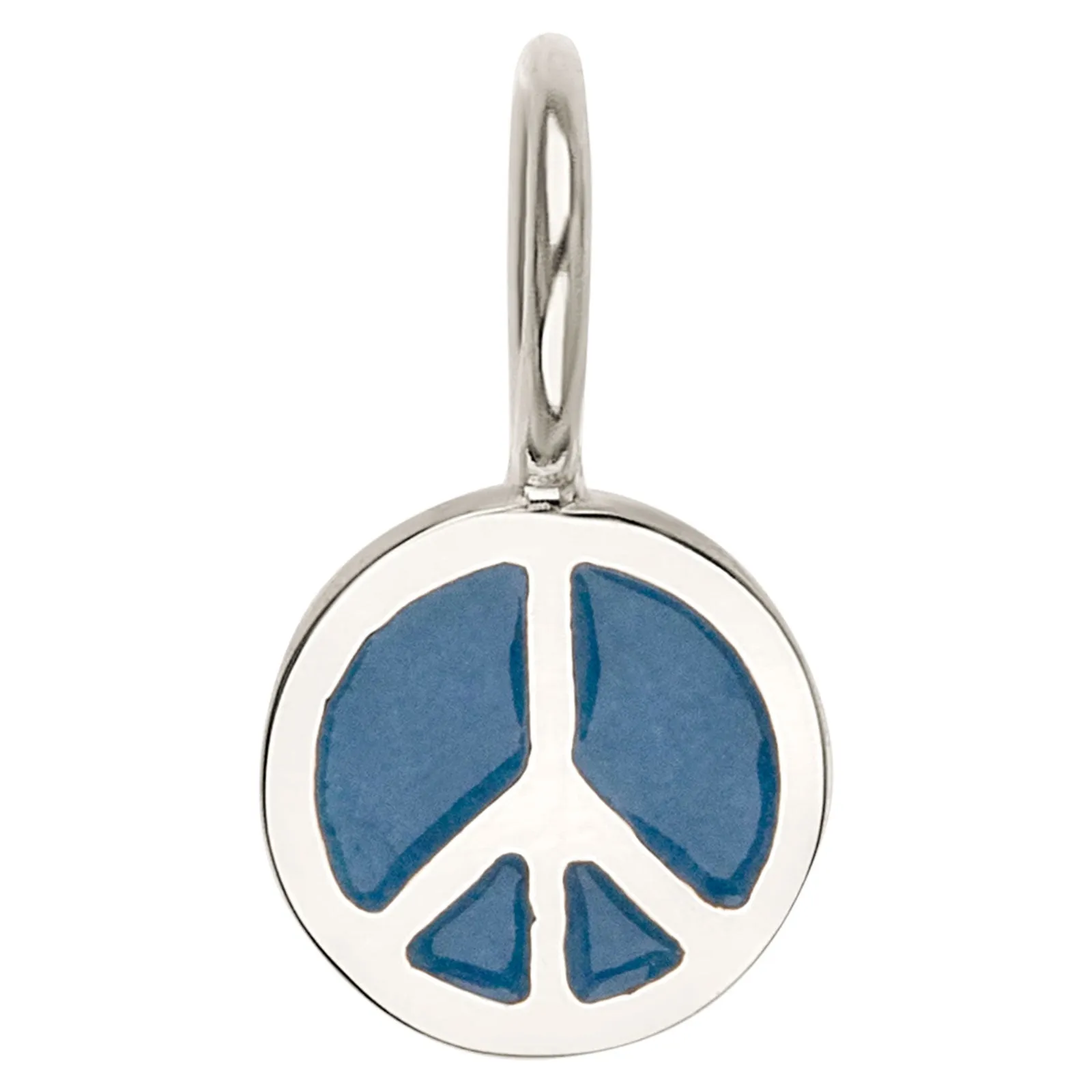 Silver Enamel Peace Sign Charm