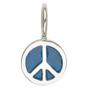 Silver Enamel Peace Sign Charm