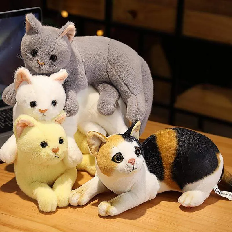 Simulation Pillow Cat Plush Toys Realistic Animal Pet Children Home Decoration Holiday Christmas Gift