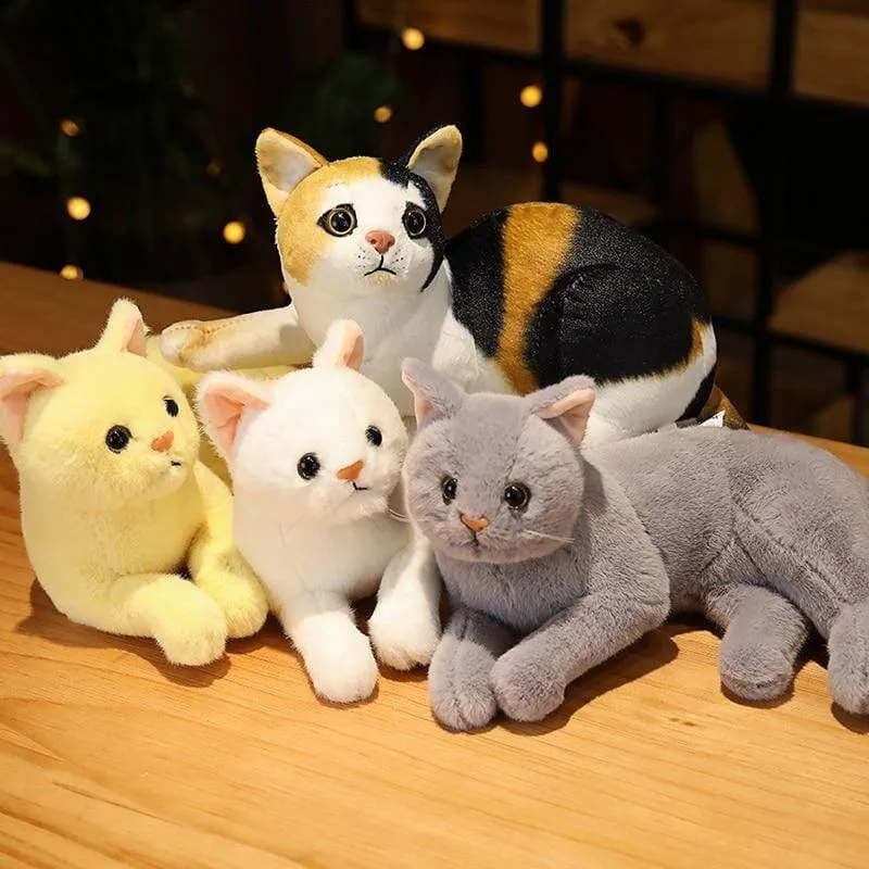 Simulation Pillow Cat Plush Toys Realistic Animal Pet Children Home Decoration Holiday Christmas Gift