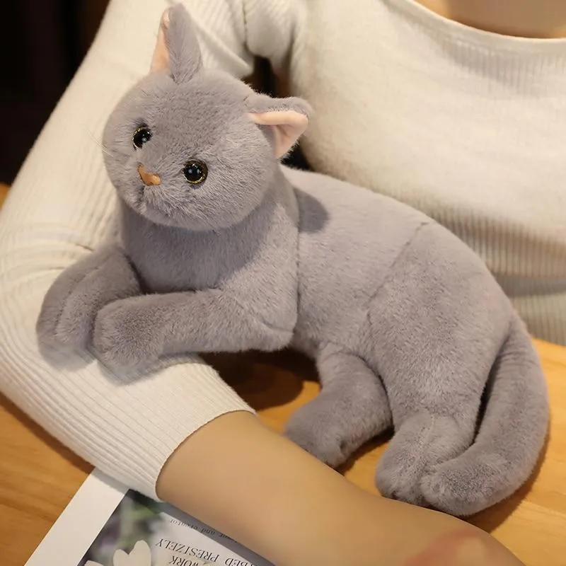 Simulation Pillow Cat Plush Toys Realistic Animal Pet Children Home Decoration Holiday Christmas Gift