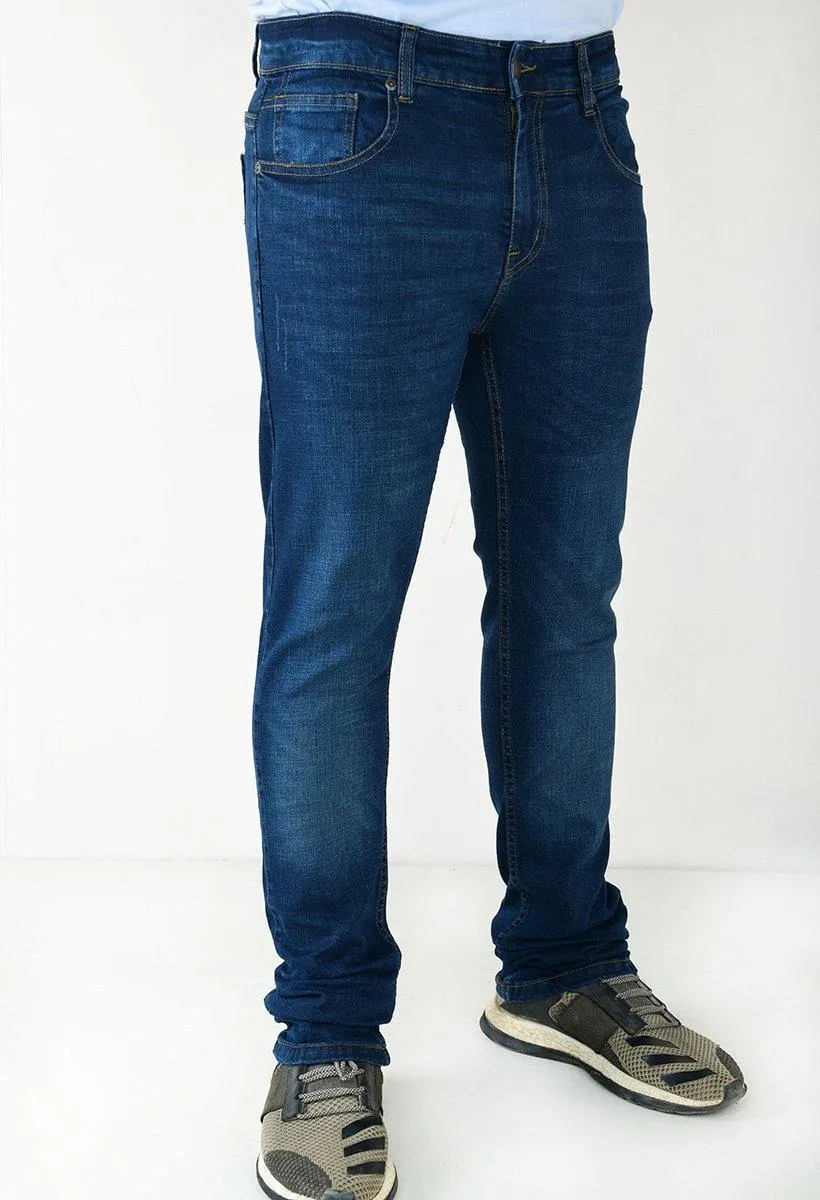 Slim Fit Denim Blue Color Jeans for Men