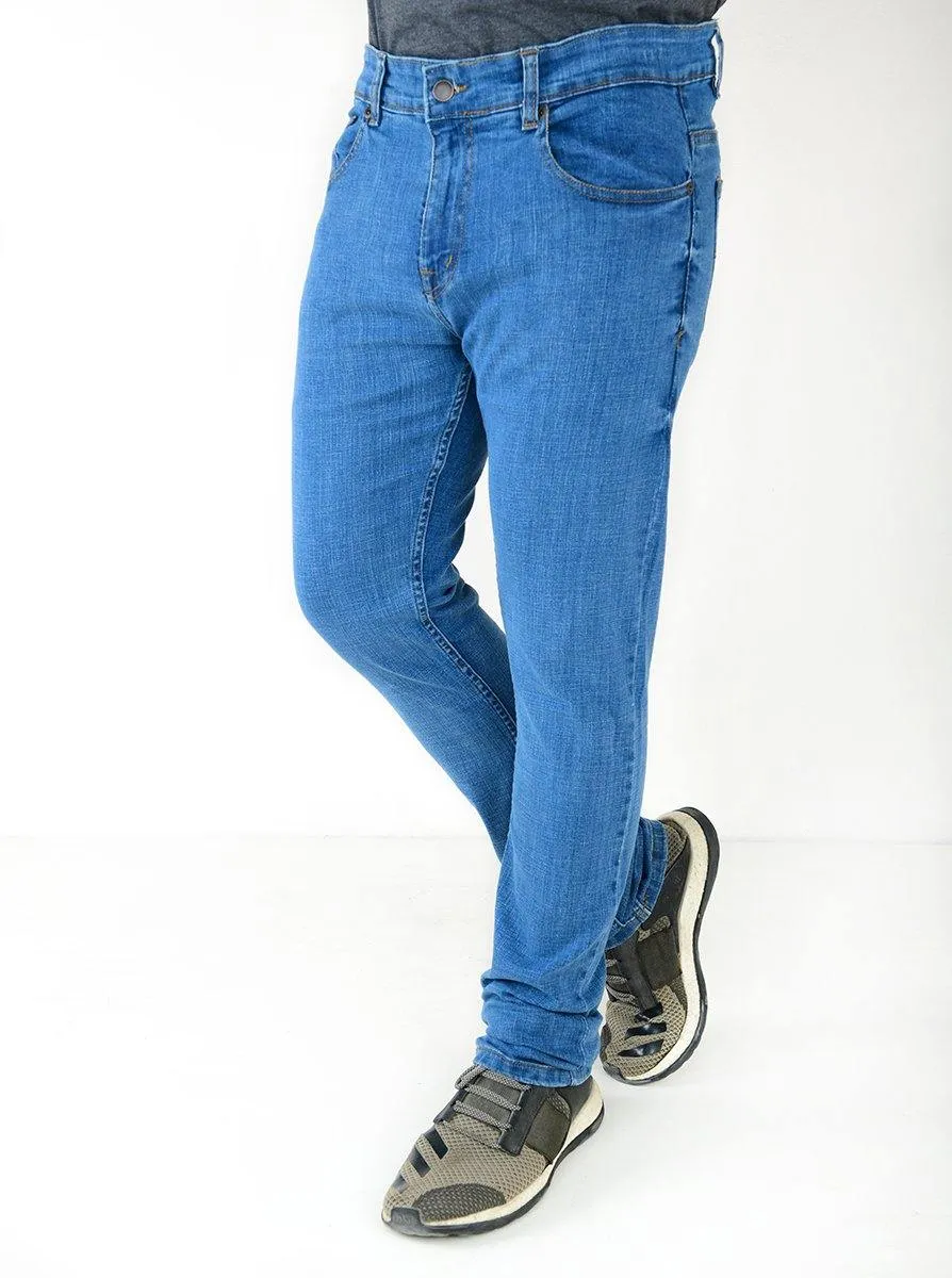 Slim Fit Denim Blue Color Jeans for Men