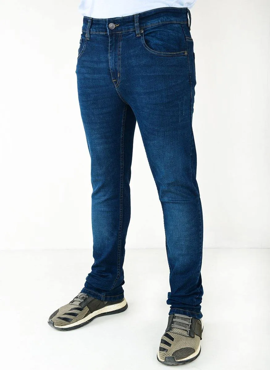 Slim Fit Denim Blue Color Jeans for Men