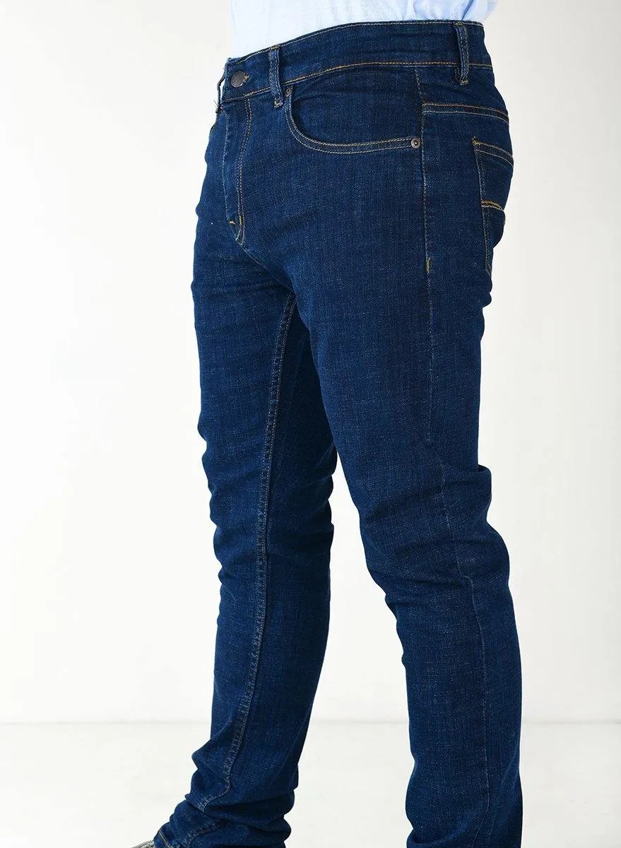 Slim Fit Denim Blue Color Jeans for Men