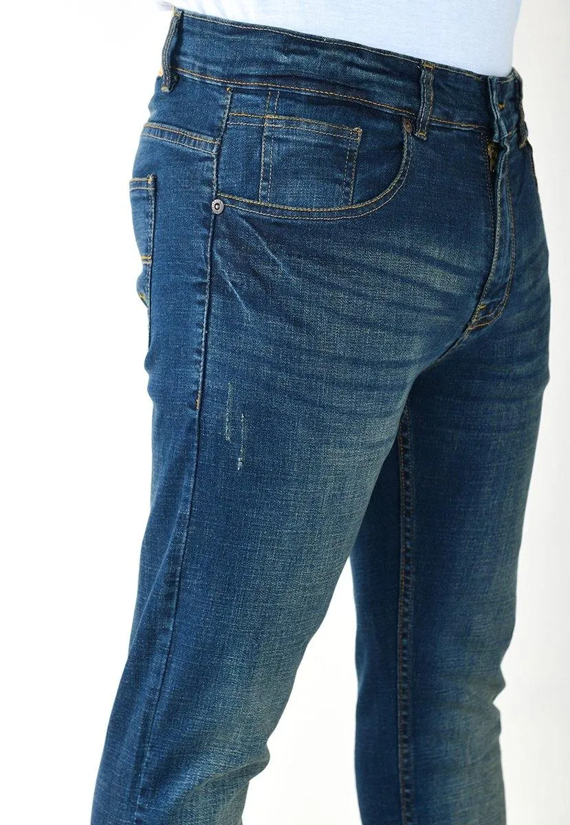 Slim Fit Denim Blue Color Jeans for Men