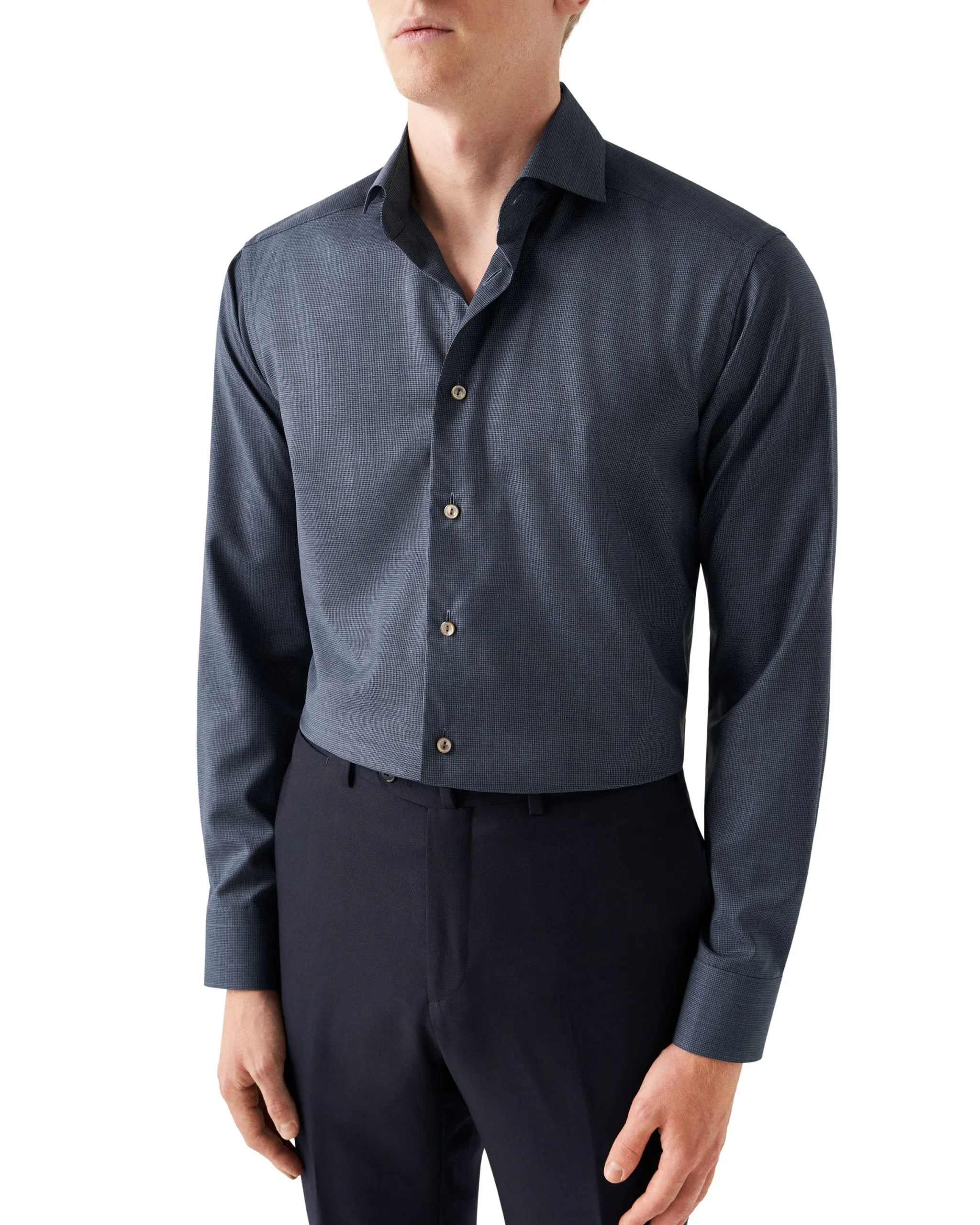 Slim Fit - Houndstooth Merino Wool Shirt