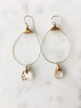 Small Featherweight Earrings with Imperial Topaz Drop