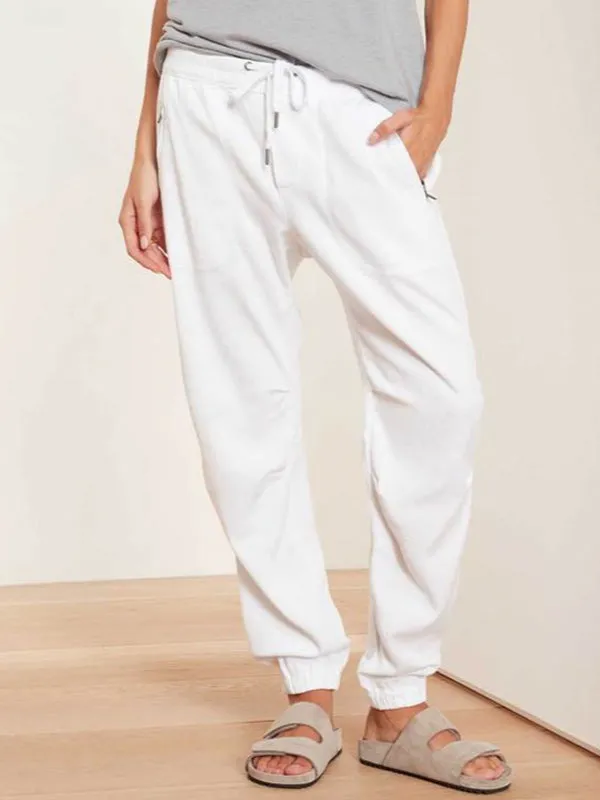 Soft Drape Utility Pant in White