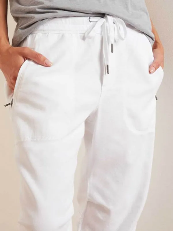 Soft Drape Utility Pant in White