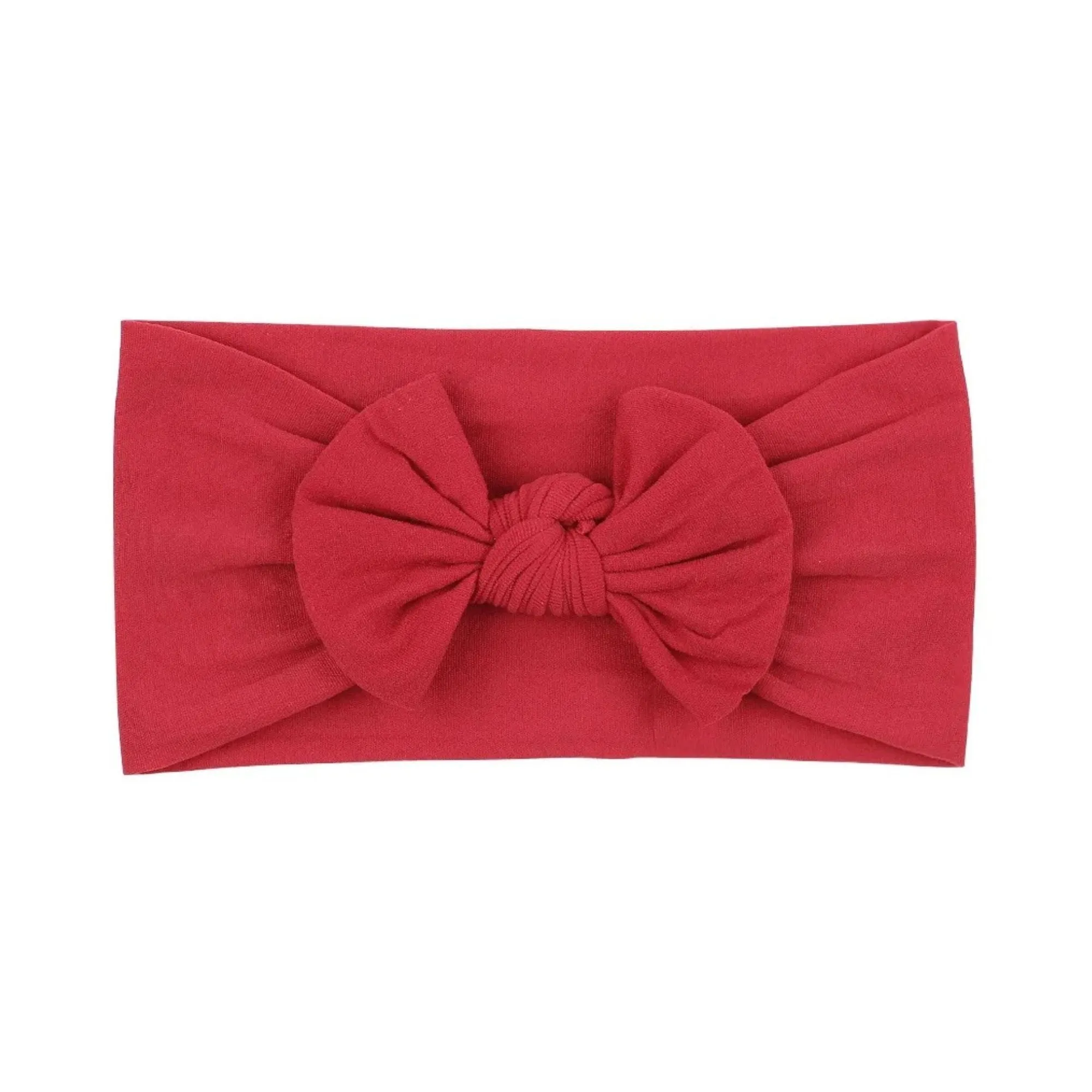 Soft Solid Colour Nylon Baby Headband in Cherry