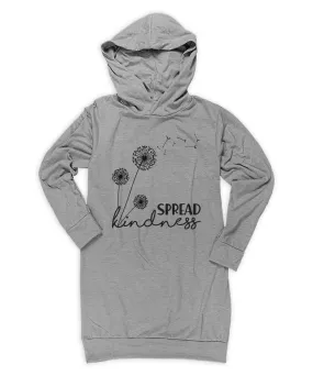 Spread Kindness (Dandelion Flowers) Lightweight Hoodie Dress