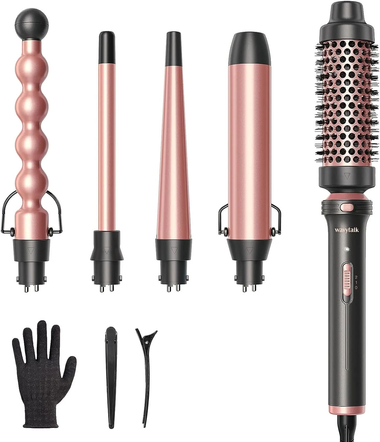 Spring Lime 5 in 1 Curling Iron, Curling Wand Set